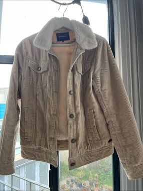 Bonobos Beige Corduroy Sherpa-Lined Utility Jacket